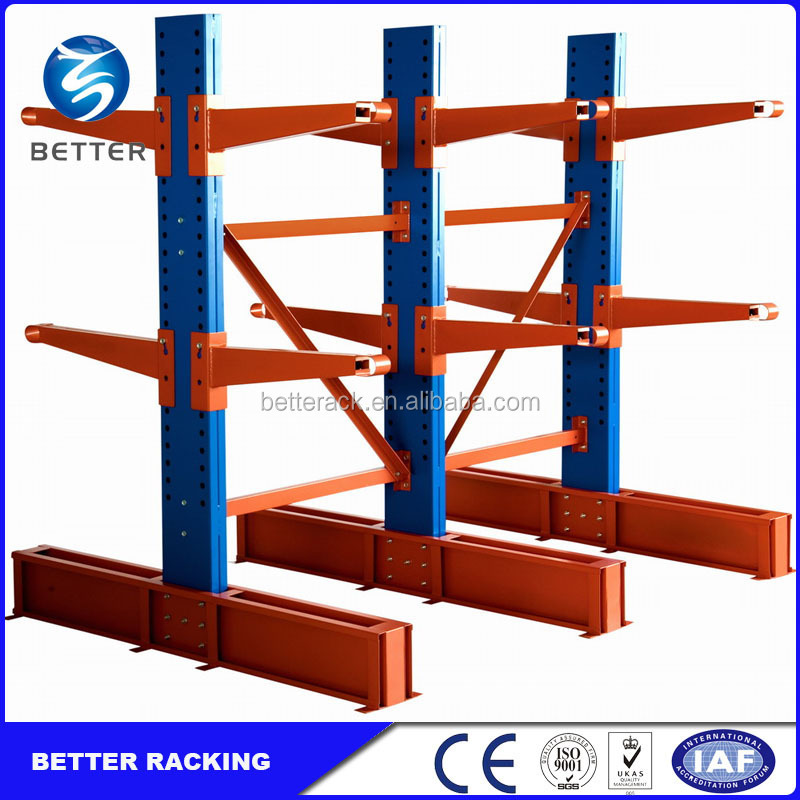 Adjustable Warehouse Storage Rack Heavy Duty Lumber Storage Cantilever Rack