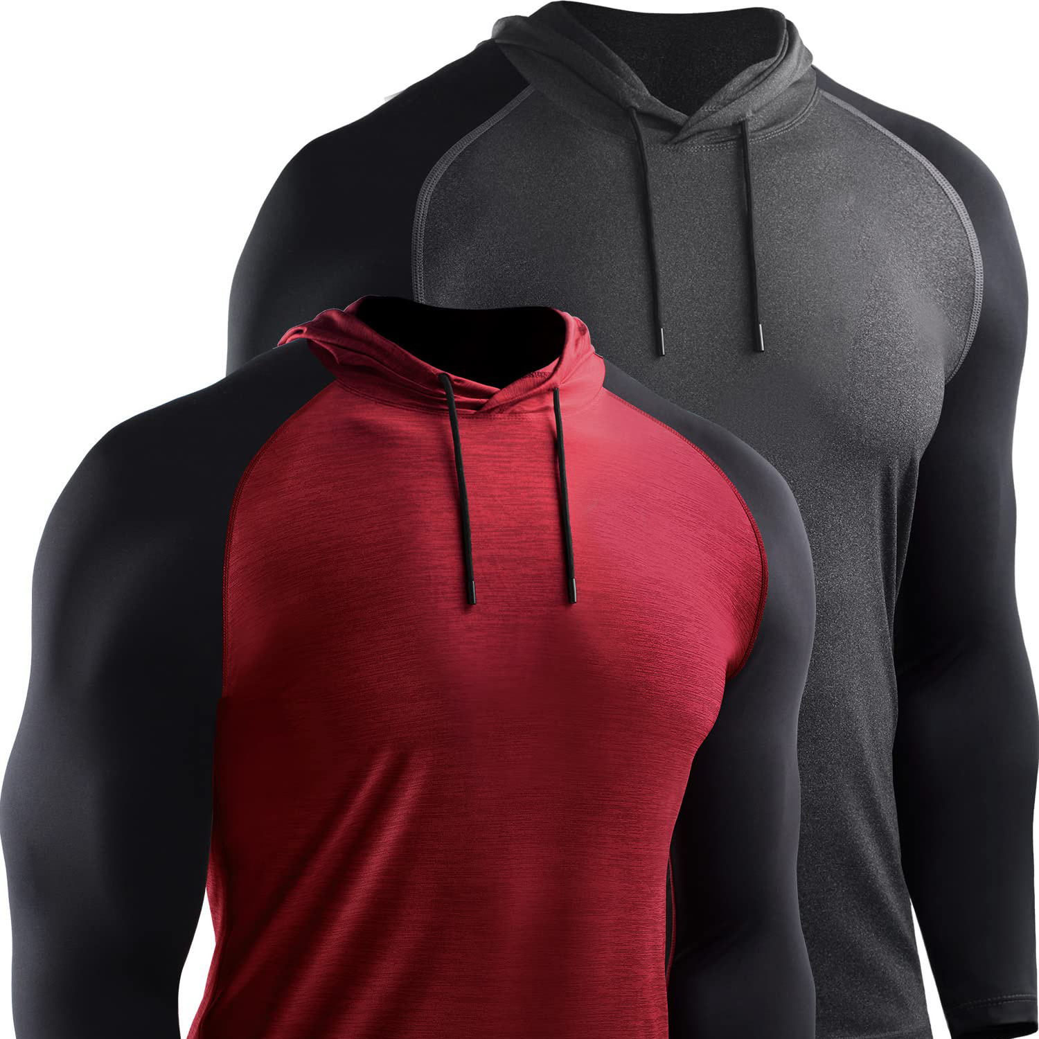 Breathable Hoodie Shirt Athletic Fitted Anti-Sweat Activewear Hoodies Pull Over Hoodies