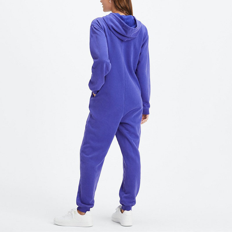 Best Quality Cutstom Women Gym Fitness Soft Velour Blue Oversized Jumpsuit Full Length For Women Plus Size