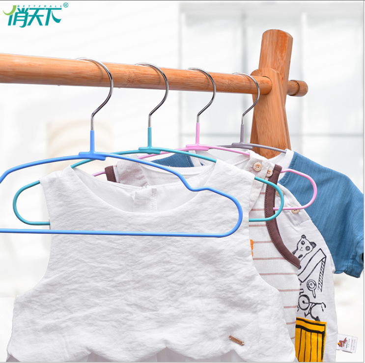 Supplier wholesale strong Bulk Non-Slip Thin Slim stainless steel wire  baby metal clothes hangers