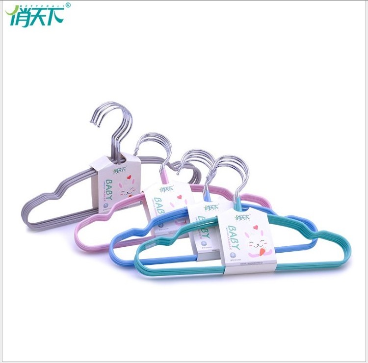 High quality Infant Durable  PVC coated Metal Hangers for Baby Kids Clothes Support with Factory Price