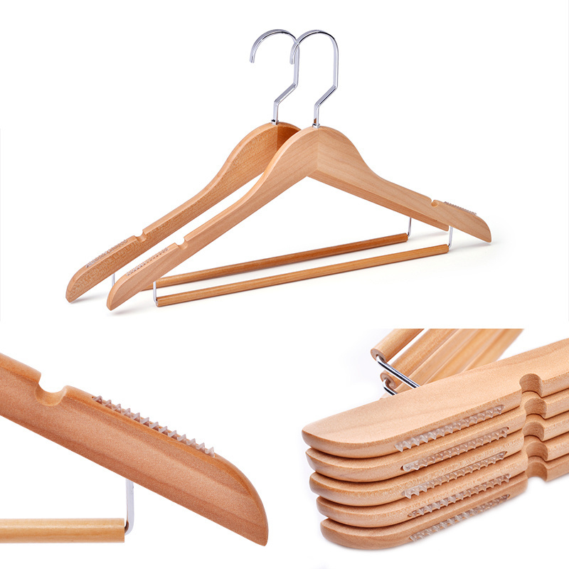 Wholesale Suit Hangers for Clothes Premium Quality Wooden Coat  with logo Strong and Durable Suit Hanger