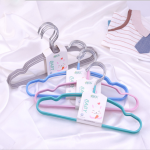 High quality Infant Durable  PVC coated Metal Hangers for Baby Kids Clothes Support with Factory Price