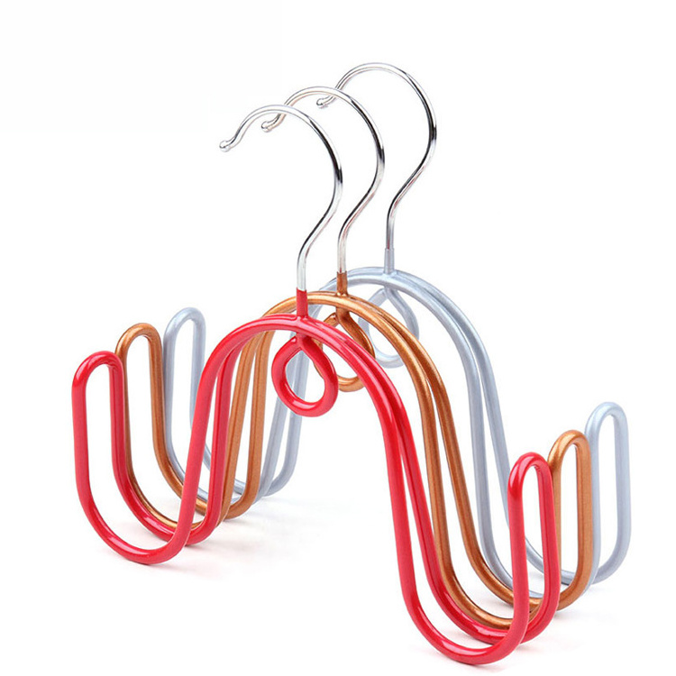 Wholesale colored High quality metal shoes hanger rack non slip pvc coated hardware hooks hangers