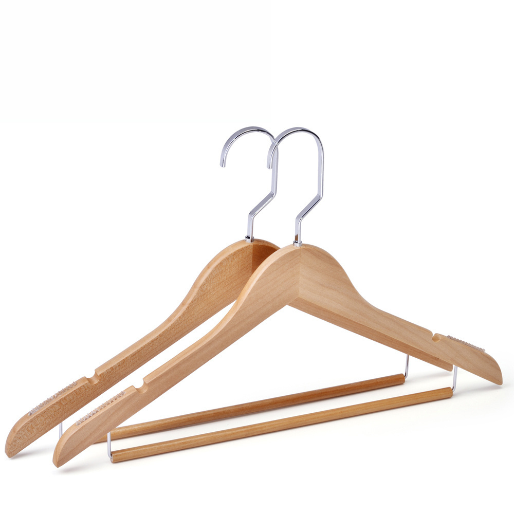 Wholesale Suit Hangers for Clothes Premium Quality Wooden Coat  with logo Strong and Durable Suit Hanger