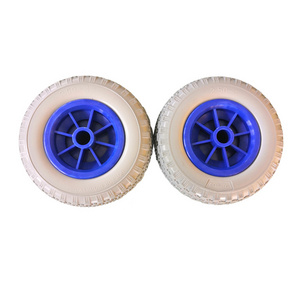 Soft Tire 2.50-4 8" 200mm PU Polyurethane Foam Marine Hand Trolley Wheels with Plastic Hub and Rim