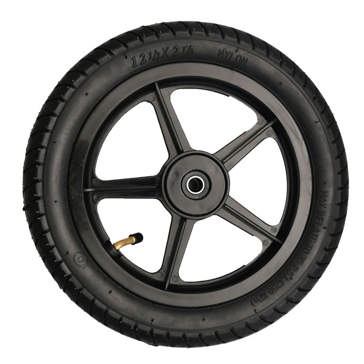 High Quality 5-Spoke Bearing Type 12 1/2x2 1/4 Inflatable Rubber Plastic Wheels for Baby Stroller