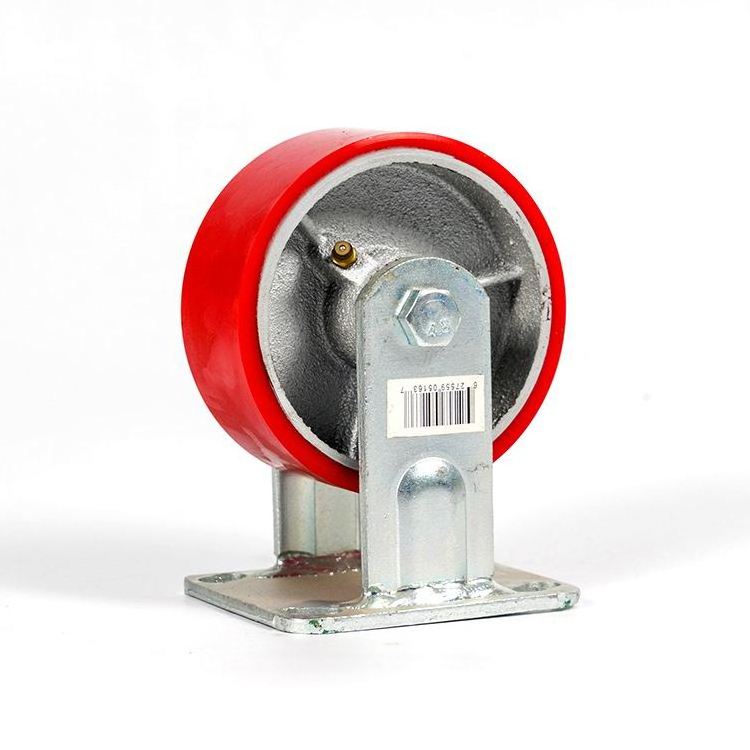 Heavy duty 5x2 inch industrial swivel casters with polyurethane tire and cast iron wheels