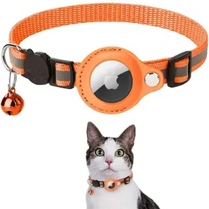 Cheap Price Safety Buckle Adjustable Belt For Airtag Cat Case Pet Collar For Apple Airtag Reflective Nylon Kitten Collar