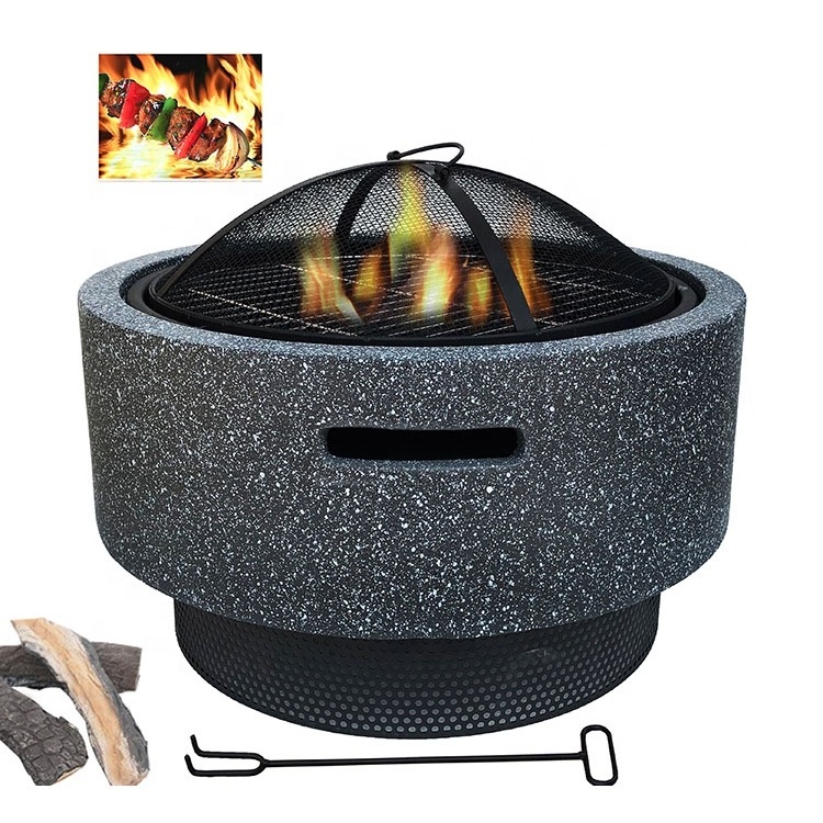 Hot Sale Customized Garden MGO Fire Pit for Outside Wood Burning Camping Fire Pit Steel Mesh Wood Fuel Firepit