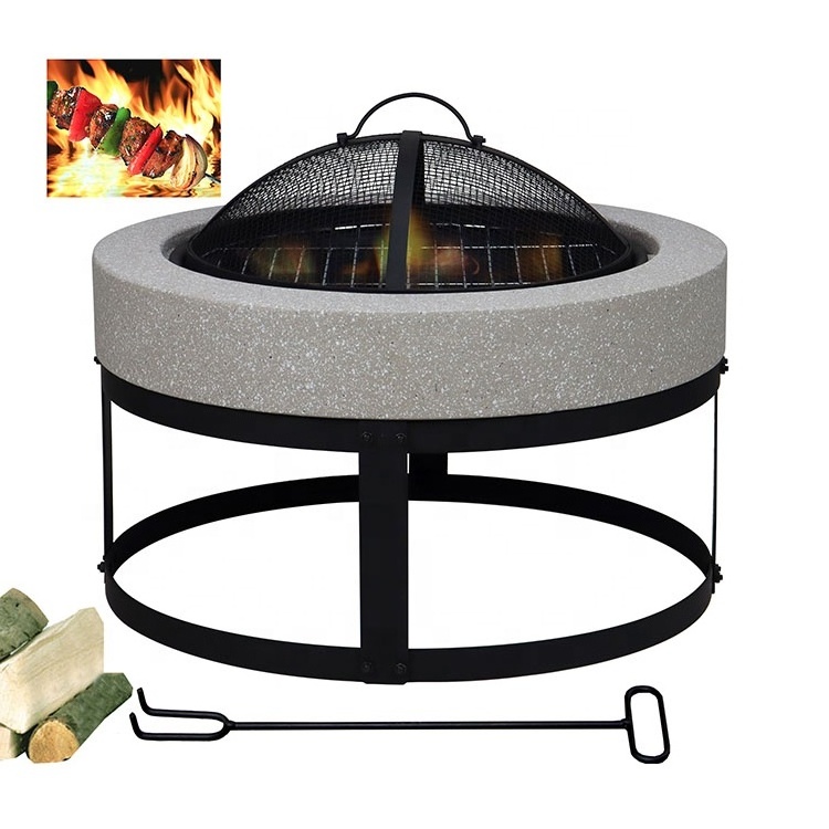 Hot Sale Portable Wood Burning Fire Pit Grill Outdoor Patio Garden Table with Fire Pit Home Heating 2 in 1 Outside Brazier