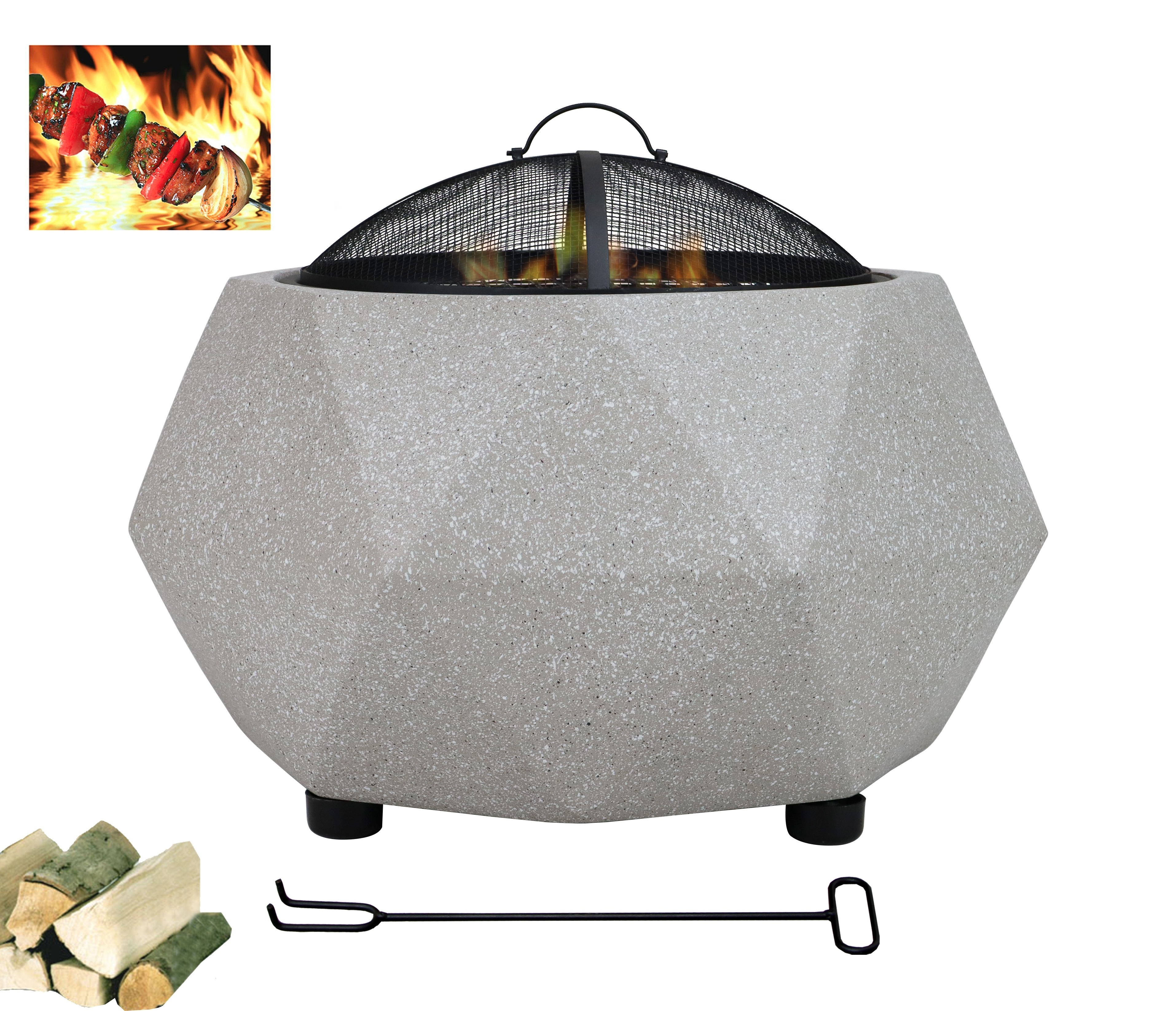 GARDEN FURNITURE FIRE PIT Outdoor BBQ Fire Pit Custom Wood and Charcoal  Burning Patio Bowl BBQ for All Season