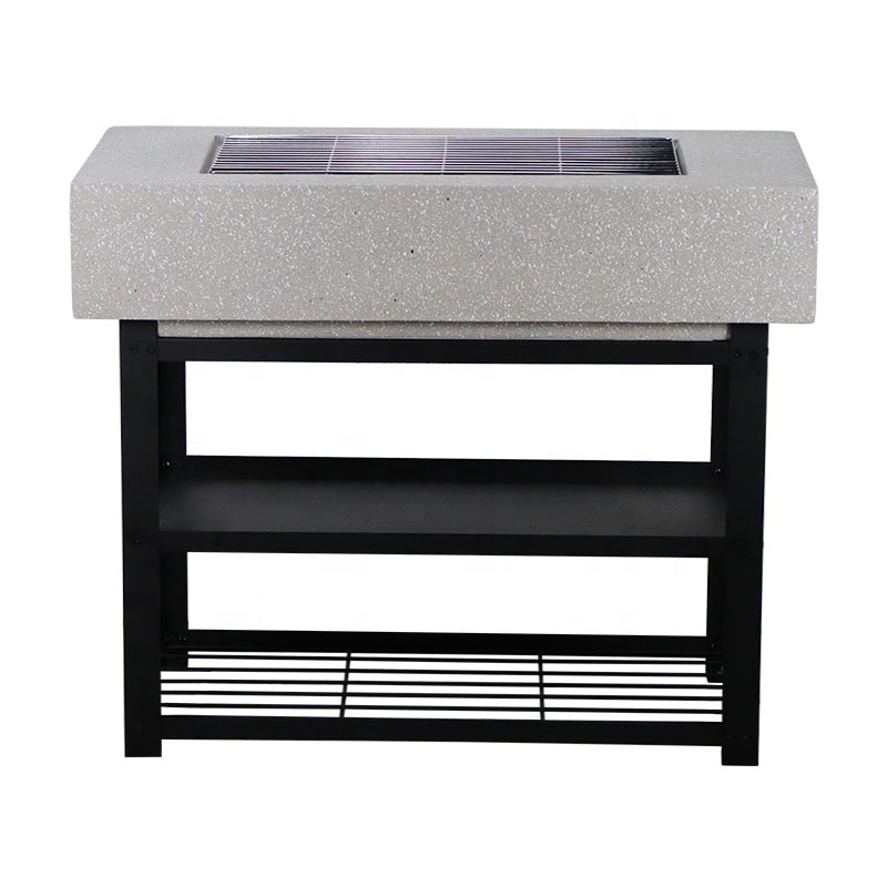 New Design BBQ Grill Table Fire Pit Garden BBQ Grill Fire Bowl Assembly Square Fire Pit with Low CBM for Outdoor Use