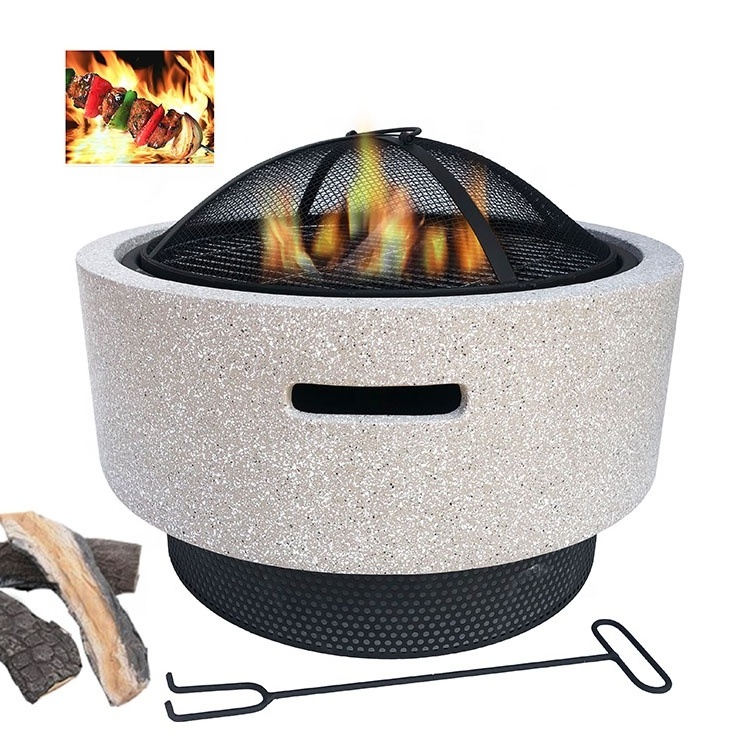 Hot Sale Customized Garden MGO Fire Pit for Outside Wood Burning Camping Fire Pit Steel Mesh Wood Fuel Firepit