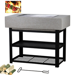 New Design BBQ Grill Table Fire Pit Garden BBQ Grill Fire Bowl Assembly Square Fire Pit with Low CBM for Outdoor Use