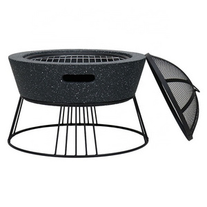 Functional Fire Pit with Simple Metal Stand Trade Assurance Camping Outdoor Customizable Size Fire Pit Table Top BBQ Fire Bowl