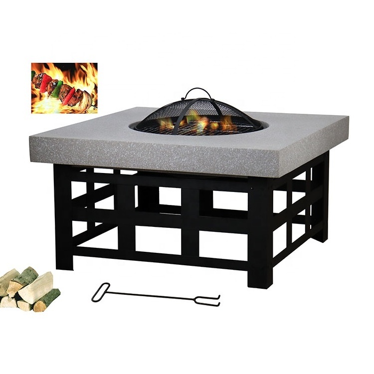 Round Heat Reflective Fire Pit Mat Outdoor BBQ Garden Heaters Fire Pits Wood Burning Square multi-function Heating for Funny