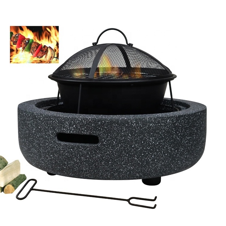 Functional New Design Outdoor Fire Pits with Round Fire bowl Hot Selling Garden BBQ Grill Firepit with 360 View of the Fire