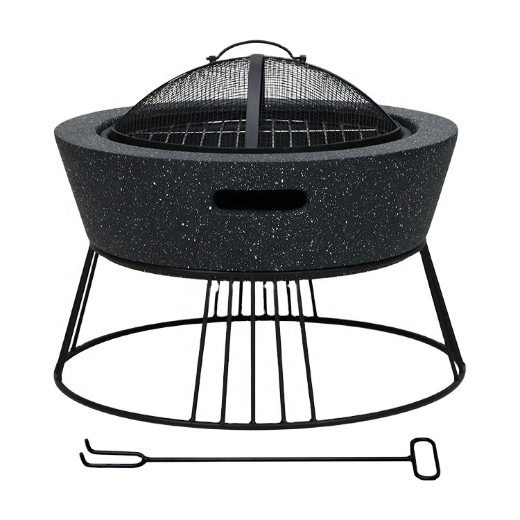 Functional Fire Pit with Simple Metal Stand Trade Assurance Camping Outdoor Customizable Size Fire Pit Table Top BBQ Fire Bowl