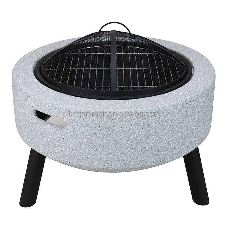 Wholesale Outdoor Magnesium Oxide Firepit Garden Wood Burning Patio Fire Pit Outdoor Black BBQ Fire Pit Grills for Cooking