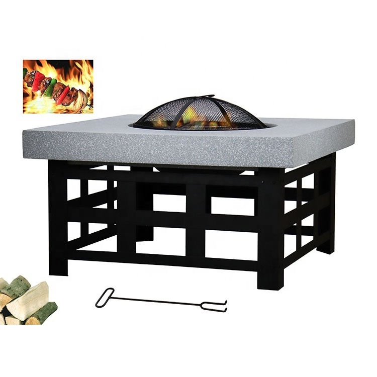 Round Heat Reflective Fire Pit Mat Outdoor BBQ Garden Heaters Fire Pits Wood Burning Square multi-function Heating for Funny