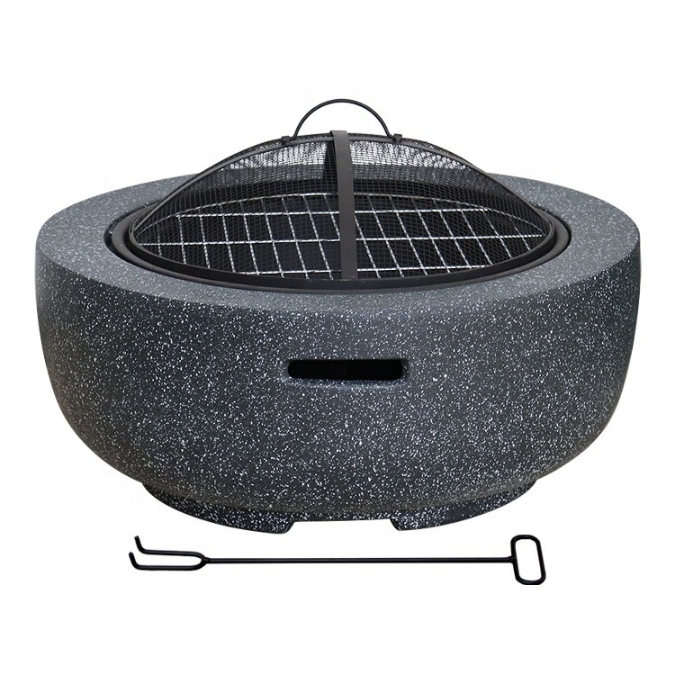 Fire Pit Bowl BBQ Grill Mgo Wood Burning Heating Courtyard Garden Charcoal Barbecue Grill Landscaping Fire Pits For Backyards