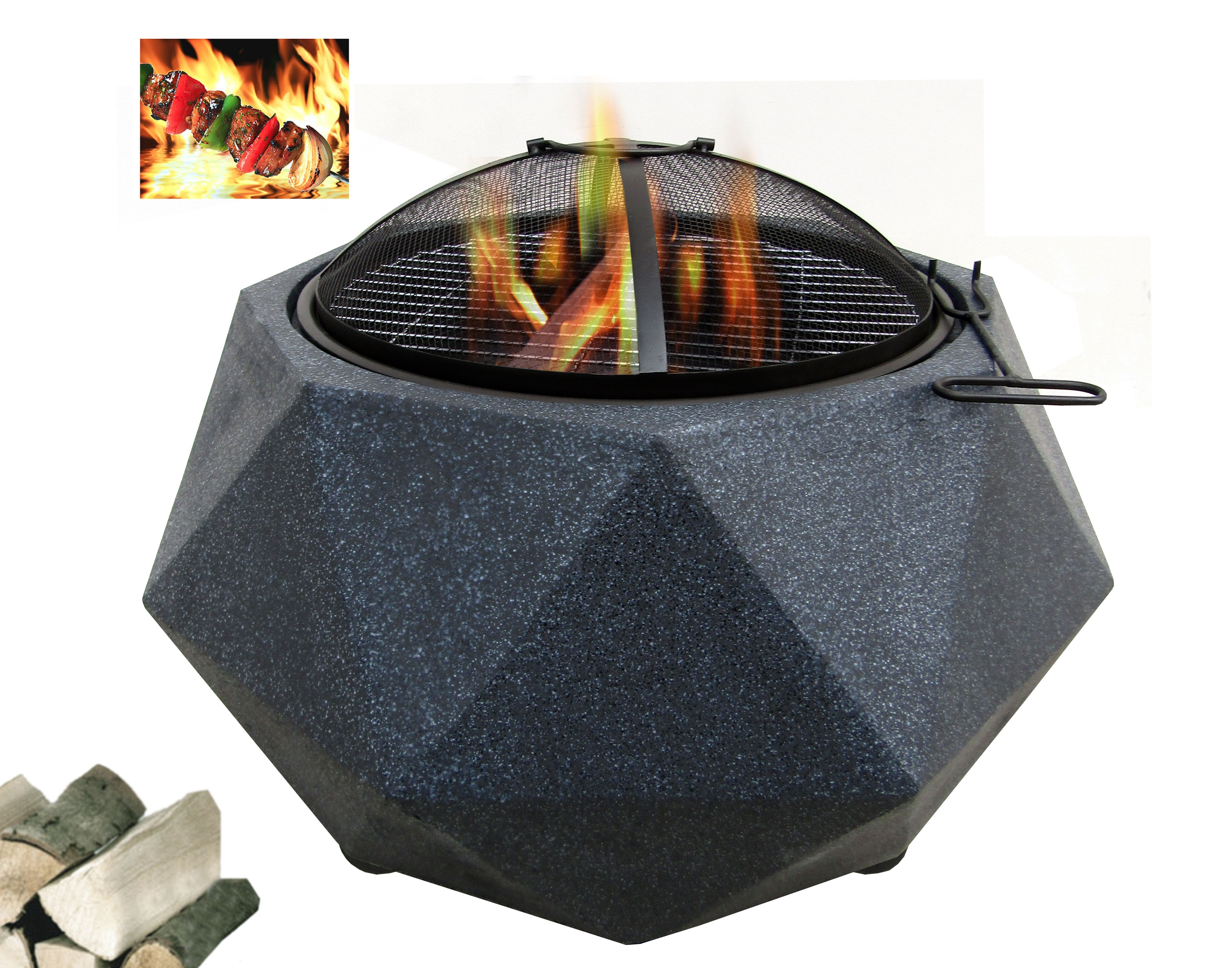 GARDEN FURNITURE FIRE PIT Outdoor BBQ Fire Pit Custom Wood and Charcoal  Burning Patio Bowl BBQ for All Season