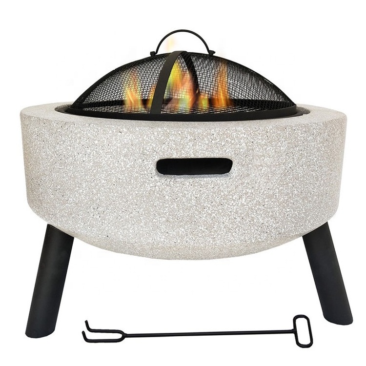 Wholesale Outdoor Magnesium Oxide Firepit Garden Wood Burning Patio Fire Pit Outdoor Black BBQ Fire Pit Grills for Cooking