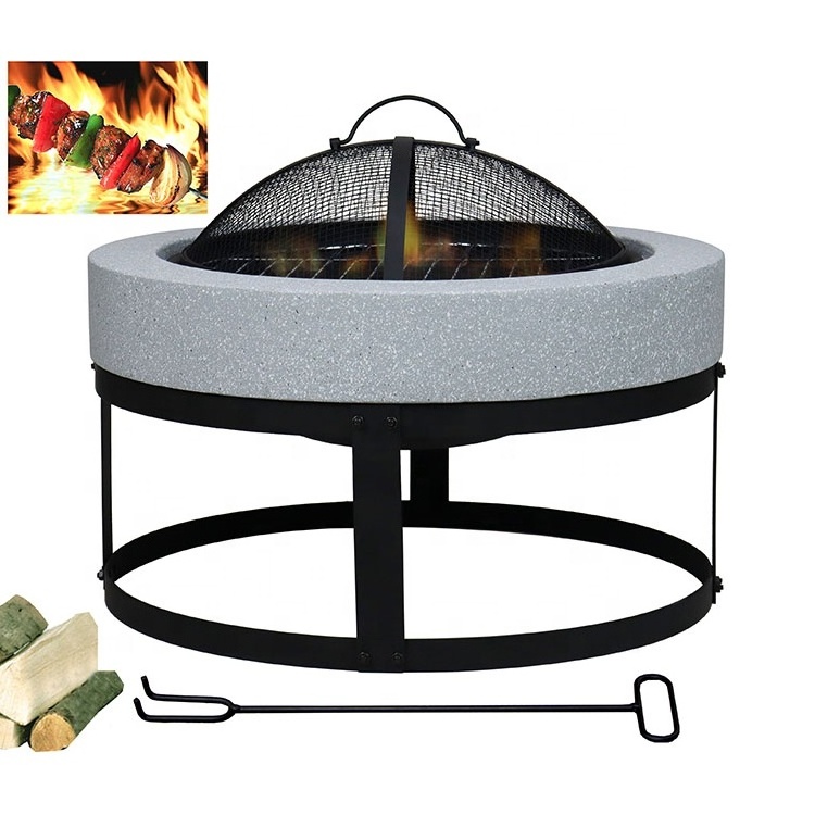 Custom Charcoal Fire Pit Wood Burning Patio Firepit Dining Table Steel Ring for Fire Pit Grills Camping Heater BBQ