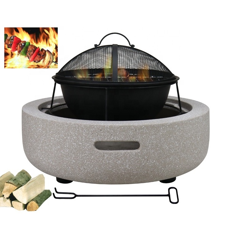 Functional New Design Outdoor Fire Pits with Round Fire bowl Hot Selling Garden BBQ Grill Firepit with 360 View of the Fire