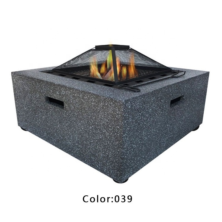 Factory Direct MGO Outdoor Burning Patio & Backyard Firepit With BBQ Grill Cooking Grid and Mesh Cover Wood Burning Fire Pit