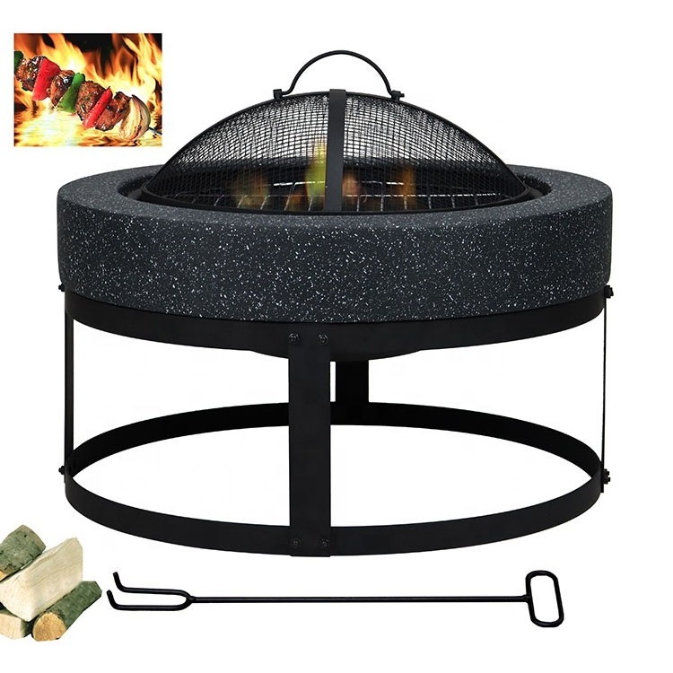 Custom Charcoal Fire Pit Wood Burning Patio Firepit Dining Table Steel Ring for Fire Pit Grills Camping Heater BBQ