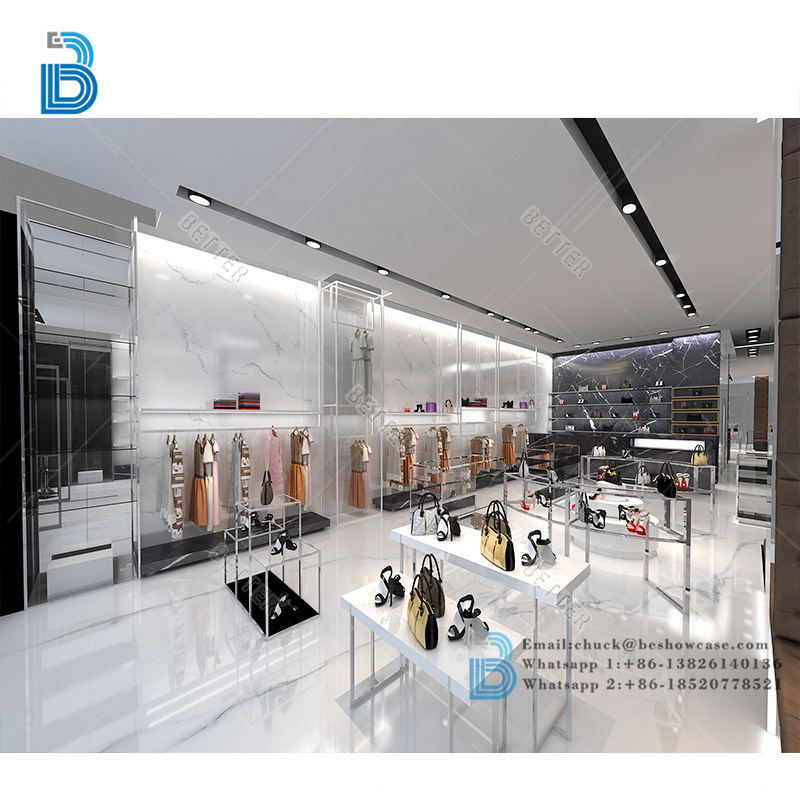 Handbag Shop Showcase Bag Display Rack Shoe Shelf Display For Retail Showroom Customized Wall Display Shelves