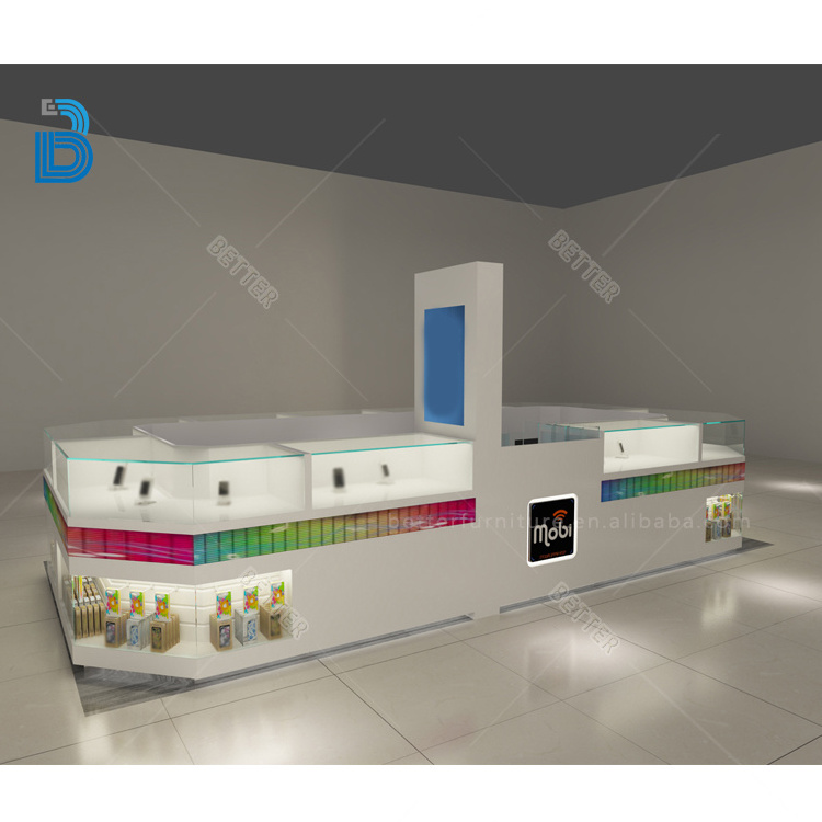 Shop Shelves and Retail Display Glass Cabinets Customized Showcase Furniture Design Mobile Phone Shop Counter