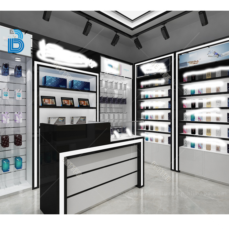 Customized mobile phone accessories shop fitting and cell phone store showcase