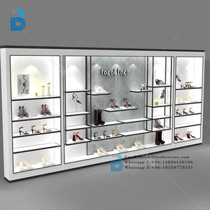 Shoe shop decoration ideas for display rack and shoes shop shelves