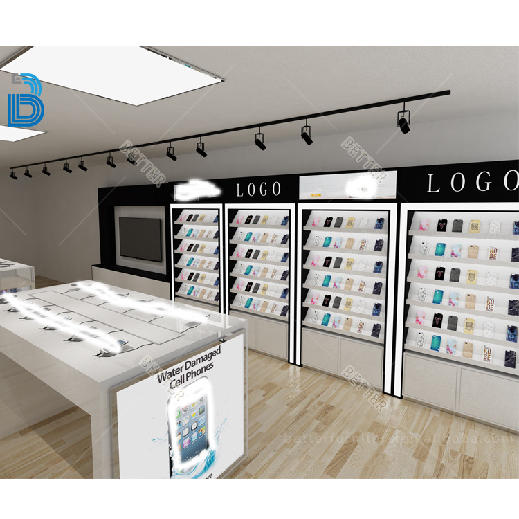 Customized mobile phone accessories shop fitting and cell phone store showcase