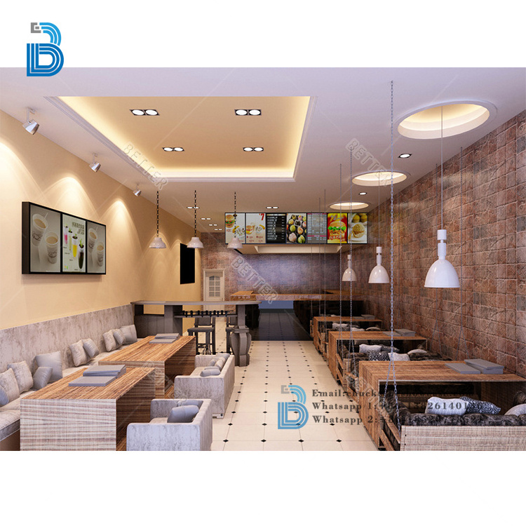 Interior Decoration for bubble tea bar counter design juice shop fast food counter