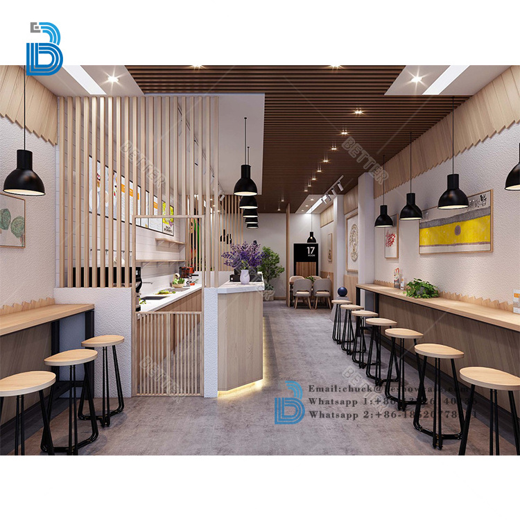 Interior Decoration for bubble tea bar counter design juice shop fast food counter