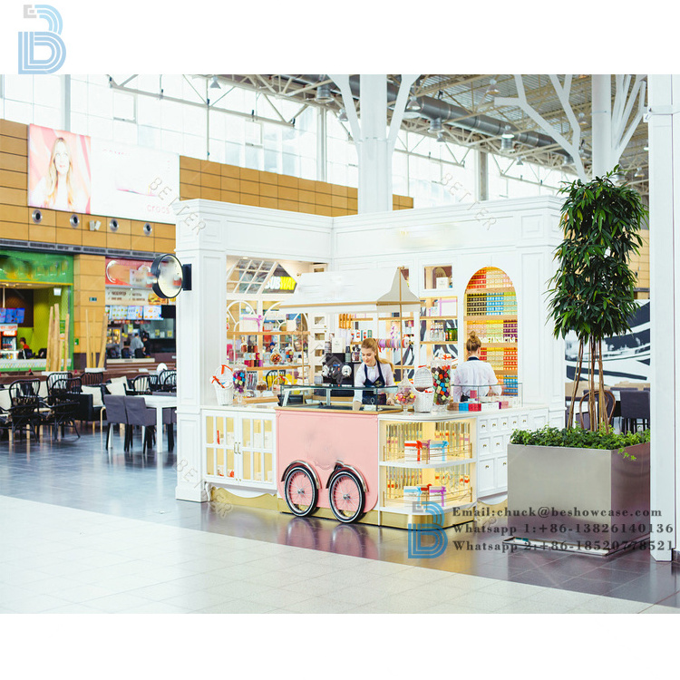 Wood Mall Juice Bar Bubble Tea Coffee Kiosk Bar Counter