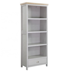 Better Home 4 Tier 1 Drawer Wide Bookcase Storage Display Shelving Unit Stand Rack Grey Bookshelf