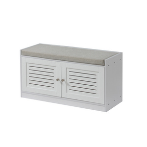 Shoe Storage Bench White with Cushioned Seat Drawer and Shelves Hallway Bench Shoe Storage Cabinets shoe rack storage organize