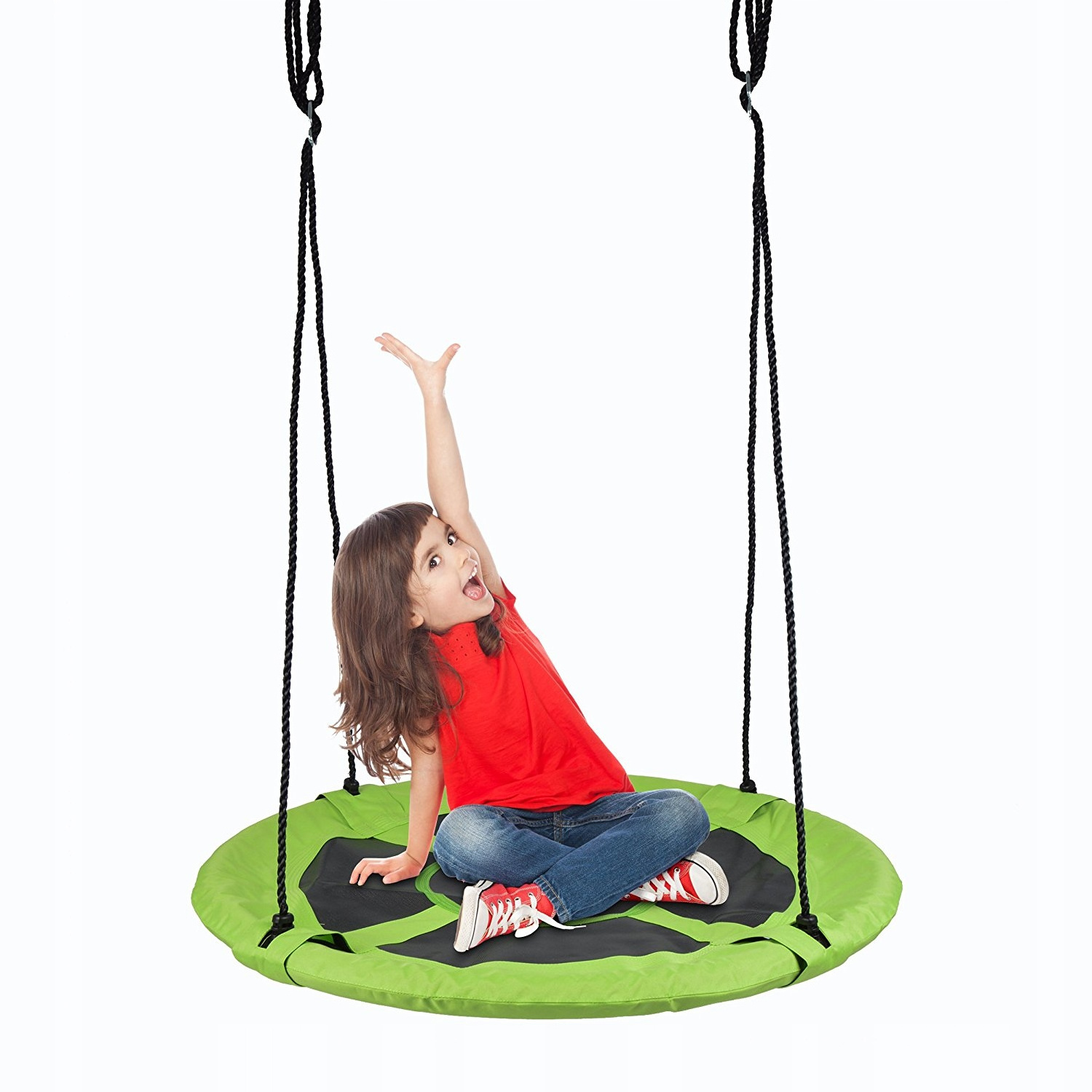 ZJH Garden children circle swing chair outdoor playground backyard round kids saucer swings for outside