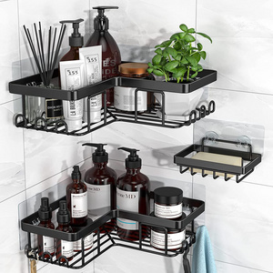 Rustproof Stainless Steel Bathroom Shower Organizer No Drilling Wall Mounted Shower Caddy Shelves