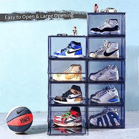 Robust Durable Stackable Foldable Transparent Shoe Boxes for Men and Women