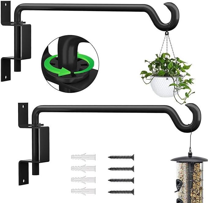 Wall Mounted Household Outdoor Rotatable Design Hanging Plant Hooks for Hanging Flower