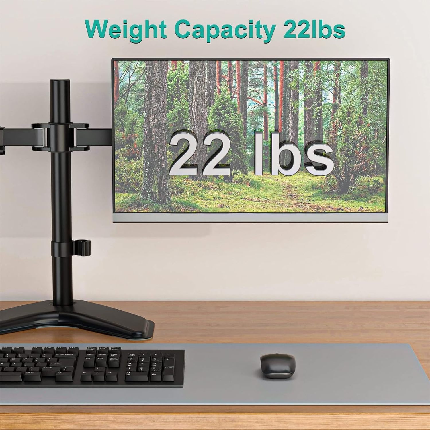 Heavy Duty Dual Monitor Stand Holds up to 22 lbs Dual Monitor Arm with Height Adjustable Tilt Rotate