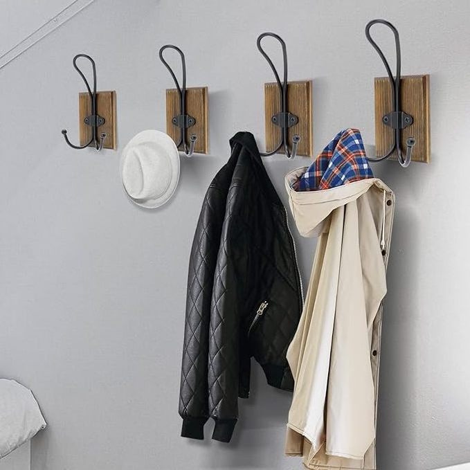 2 Pack Decorative Farmhouse Towel Heavy Duty Bathrooms Wall Mounted Hooks for Hanging