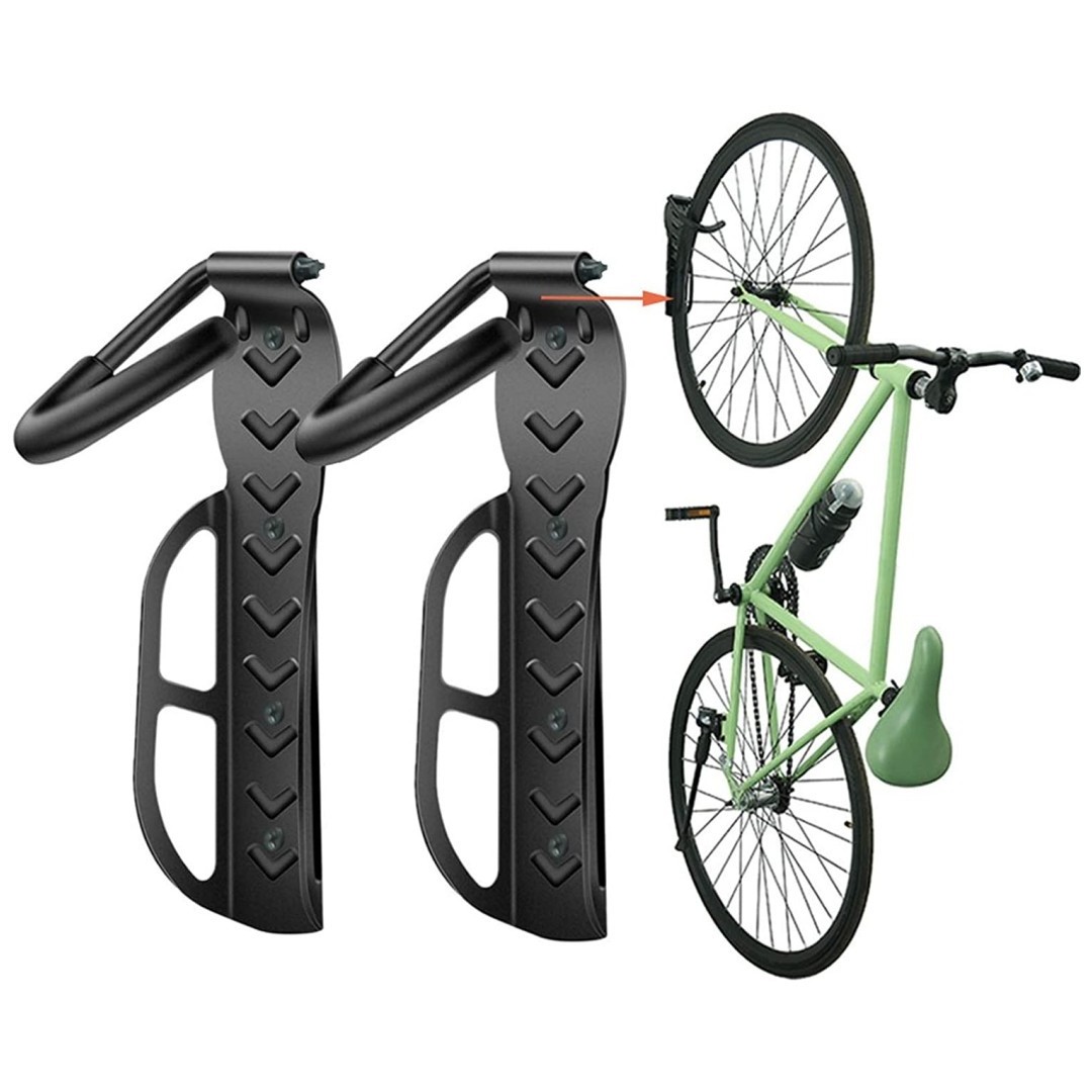 2 Pack Wall Mount Bike Rack Bicycle Carrier with Tire Tray Storage System Bike Bicycle Hook Hanger for Garage Indoor