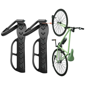 2 Pack Wall Mount Bike Rack Bicycle Carrier with Tire Tray Storage System Bike Bicycle Hook Hanger for Garage Indoor